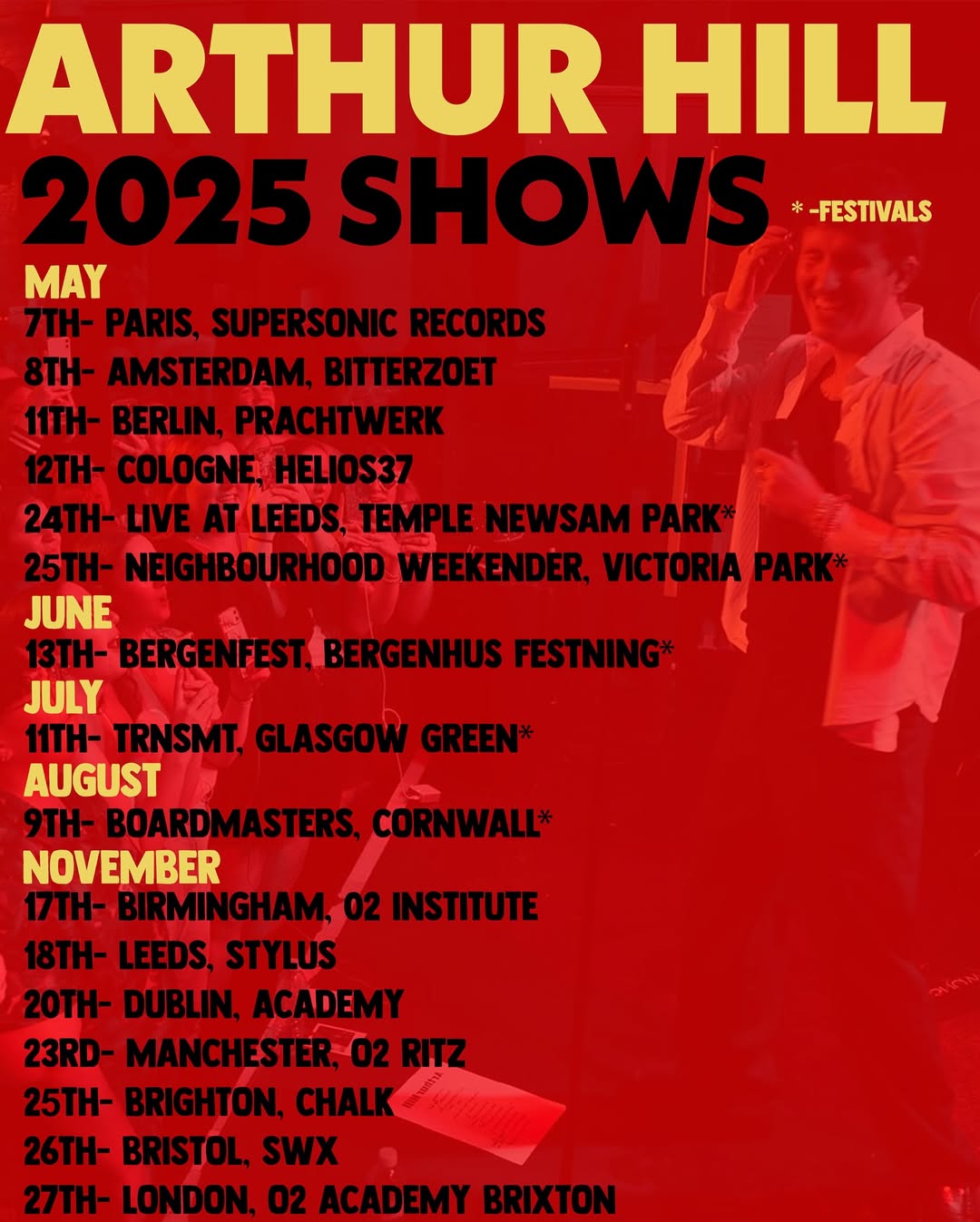 Arthur Hill Tour Poster 2025